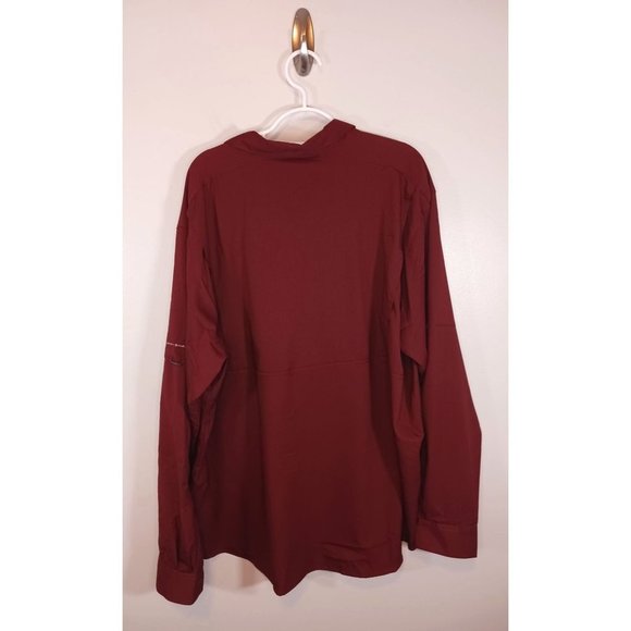 Columbia Men's Casual Button Down Shirt - Burgundy - Picture 2 of 5